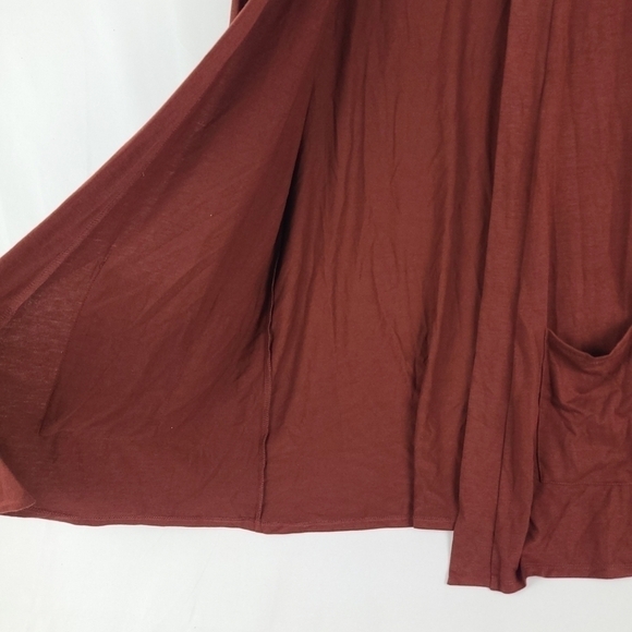 NEW Zenana Rust Soft Stretchy Open Cardigan with Pockets Sz S NWT - Picture 4 of 6